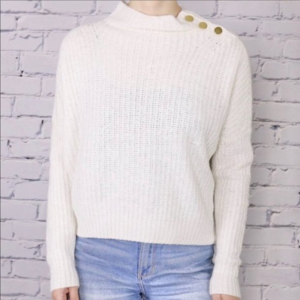 Hudson's Bay merino wool blend white sweater b2